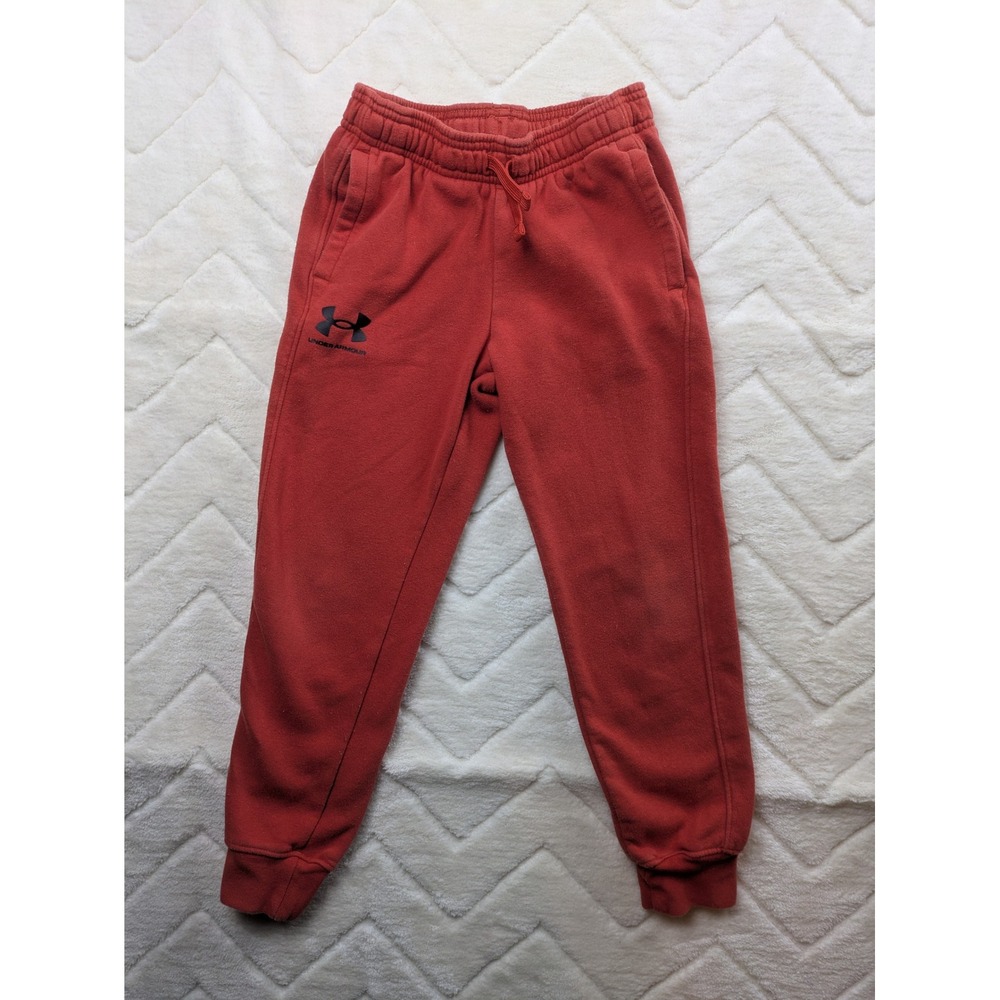Under Armour Boys Rival Fleece Joggers Red Size YSM Small Pants
